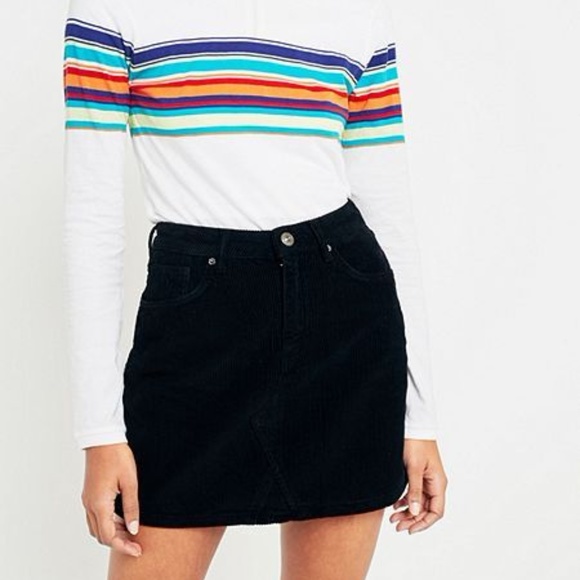 black denim skirt with denim jacket